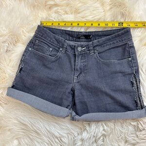 PRANA denim embroided shorts